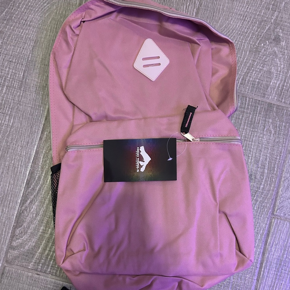 Pink Backpack with side bottle holder